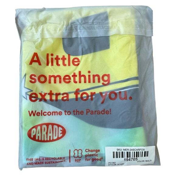 PARADE New Multicolor Print Scarf Square 24x24" Polyester One Size Colorful - Picture 3 of 3